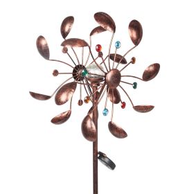 Solar Wind Spinner LED Lighting by Solar Powered Glass Ball with Kinetic Wind Aculptures Dual Direction Decorative Lawn Ornament Wind Mill Solar Wind Spinner LED Lighting by Solar Powered Glass Ball with Kinetic Wind Aculptures Dual Direction Decorative Lawn Ornament Wind Mill