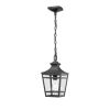 Outdoor Pendant Light E26 Socket, 14.5'' Modern Exterior Hanging Light Fixture with Clear Glass