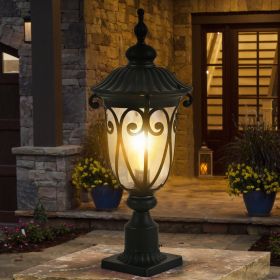 24"(H) 1-pack Vintage Black Outdoor Post Lantern - Waterproof Aluminum Lamp Post Light with Bubble Glass, Decorative Garden Pathway Lighting for Yard 24"(H) 1-pack Vintage Black Outdoor Post Lantern - Waterproof Aluminum Lamp Post Light with Bubble Glass, Decorative Garden Pathway Lighting for Yard