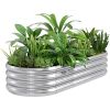 Planter Raised Beds, 5X2X1 FT Land Guard Oval Galvanized Steel Planter Box, Metal Raised Garden Bed kit, for Outdoor Growing