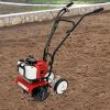 52CC Garden Tiller Gasoline1.9KW 2-stroke Mini Gasoline Engine Tiller Wheel Drive Farm Tiller with Safe Handle 5cm Tiller Width