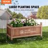 VEVOR 2PCS Raised Garden Bed with Trellis, 60"x13"x61.4" Outdoor Raised Wood Planters with Drainage Holes