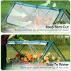 6x3x1ft Galvanized Raised Garden Bed with Cover Metal Planter Box Kit, w/ 2 Large Screen Windows Mini Greenhouse 20pcs T Tags