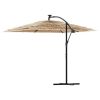 Garden Parasol with Steel Pole Brown 105.9"x105.9"x92.5"