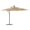 Garden Parasol with Steel Pole Brown 105.9"x105.9"x92.5"