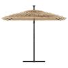 Garden Parasol with Steel Pole Brown 105.9"x105.9"x92.5"