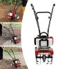 52CC Garden Tiller Gasoline1.9KW 2-stroke Mini Gasoline Engine Tiller Wheel Drive Farm Tiller with Safe Handle 5cm Tiller Width