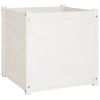 Garden Planters 2 pcs White 23.6"x23.6"x23.6" Solid Wood Pine