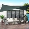 Outsunny 16' x 20' Sun Shade Sail Canopy, Rectangle UV Block Awning for Patio Garden Backyard Outdoor, Green