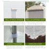 Outsunny 15' x 7' x 7' Walk-In Tunnel Greenhouse, Large Garden Hot House Kit with 6 Roll-up Windows & Roll Up Door, Steel Frame, White