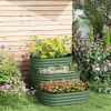 Outsunny 3-Tier Galvanized Steel Raised Garden Bed Kit, 62.25" x 43" x 32.25", 3 Combining Planter Boxes with Rubber Strip Edging