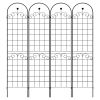 4 Pack Metal Garden Trellis for Climbing Plants Outdoor 86.7'' x 19.7'' Rustproof Plant Support Rose Trellis Netting Trellis Black