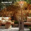 48,000 BTU Propane Patio Heater with Tabletop, Double-Layer Stainless Steel Burner and Safety Protection System