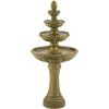 Outdoor Floor Water Fountain 66" High with LED Light 4 Tiered Decor for Garden Patio Backyard Deck Home Lawn