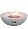 42 Inch Outdoor Concrete Propane gas Fire Pit bowl in Antique white color
