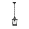 Outdoor Pendant Light E26 Socket, 14.5'' Modern Exterior Hanging Light Fixture with Clear Glass