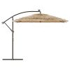 Garden Parasol with Steel Pole Brown 105.9"x105.9"x92.5"