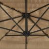 Garden Parasol with Steel Pole Brown 105.9"x105.9"x92.5"