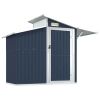 Garden Shed Anthracite 106.3"x51.2"x82.1" Galvanized Steel