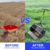Compost Spreader Peat Moss Spreader with Upgrade T Shaped Handle for Planting Seeding Durable Lightweight Metal Mesh Spreader for Lawn Garden Care Man