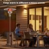 48,000 BTU Propane Patio Heater with Tabletop, Double-Layer Stainless Steel Burner and Safety Protection System
