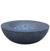 42 Inch Outdoor Concrete Propane gas Fire Pit bowl in Dark Gray color