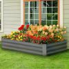 6x3x1ft Galvanized Raised Garden Bed with Cover Metal Planter Box Kit, w/ 2 Large Screen Windows Mini Greenhouse 20pcs T Tags