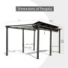 11 X 16 FT Outdoor Living Outdoor Retractable Pergola with Weather-Resistant Canopy Aluminum Garden Pergola Patio Grill Gazebo for Courtyard -Dark Gra
